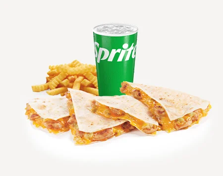 Del Taco Menu Prices | Secret Items, Vegetarian Picks & Combos 87 Del Taco Combo with Chicken Cheddar Quesadilla, Crinkle Cut Fries, and a beverage