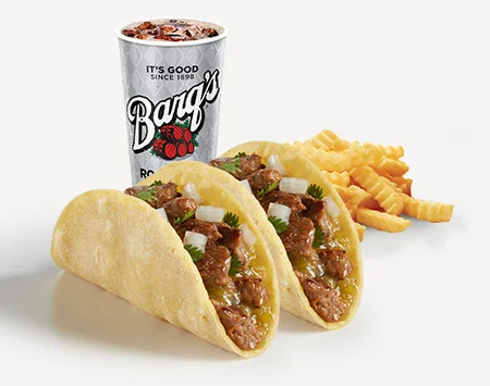 Del Taco Menu Prices | Secret Items, Vegetarian Picks & Combos 78 Del Taco Combo with two Carne Asada Steak Street Tacos, Crinkle Cut Fries, and a beverage