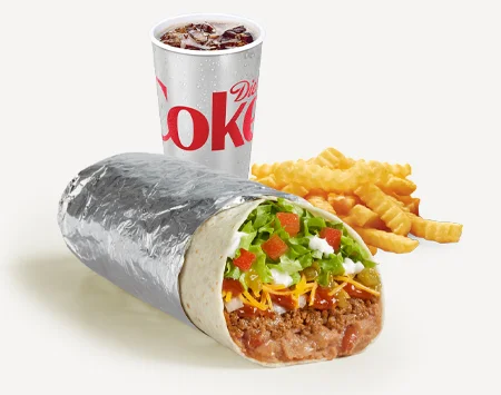 Del Taco Menu Prices | Secret Items, Vegetarian Picks & Combos 88 Del Taco Combo with Epic Combo Beef & Bean Burrito, Crinkle Cut Fries, and a beverage