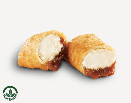 Del Taco Menu Prices | Secret Items, Vegetarian Picks & Combos 92 Del Taco Caramel Cheesecake Bites, two crispy bites filled with sweet cheesecake and gooey caramel