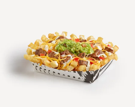 Del Taco Menu Prices | Secret Items, Vegetarian Picks & Combos 72 Del Taco Carne Asada Fries topped with grilled steak, cheddar cheese, sour cream, and guacamole over crispy crinkle-cut fries
