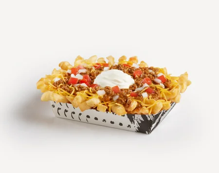 Del Taco Menu Prices | Secret Items, Vegetarian Picks & Combos 71 Del Taco Deluxe Chili Cheddar Fries with crinkle-cut fries topped with beef chili, cheddar cheese, sour cream, and diced tomatoes