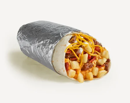 Del Taco Menu Prices | Secret Items, Vegetarian Picks & Combos 54 Del Taco Epic Carne Asada Steak Cali Bacon Burrito with steak, fries, bacon, cheddar cheese, chipotle sauce, and sour cream