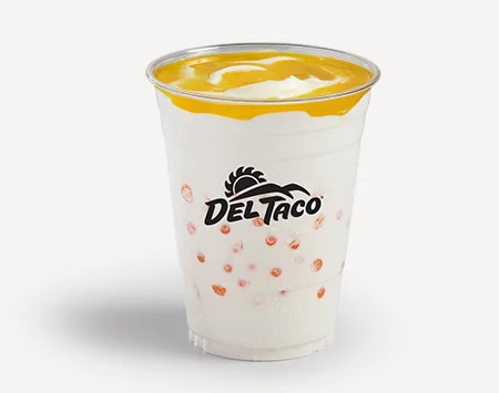 Del Taco Menu Prices | Secret Items, Vegetarian Picks & Combos 19 Del Taco Mango Pineapple Poppers Shake with creamy base and fruit boba